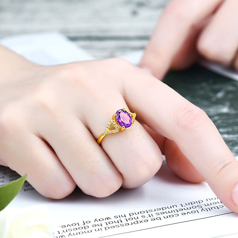 Cincin Wanita Emas Asli Kadar 375 Hias Batu Permata Ruby Zamrud Sapphire 50 Desain Korea Style Simple Cincin Titanium Wanita Anti Karat Asli