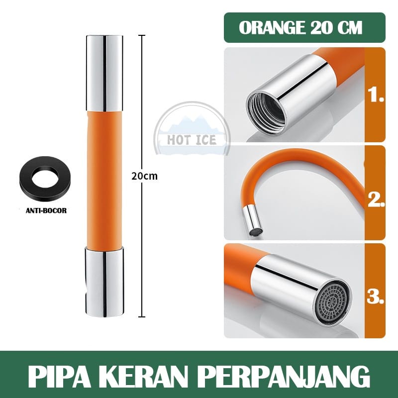 SALE keran Tabung ekstensi Sambungan Kepala Keran Air Wastafel Flexible Bisa Berputar 720 Derajat