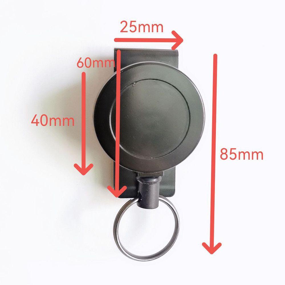 NEEDWAY Gantungan Kunci Kembali Extendable Awet Name Tag Lanyard Stationery Metal Reel Multitool Carabiner Klip ID Card Badge Holder