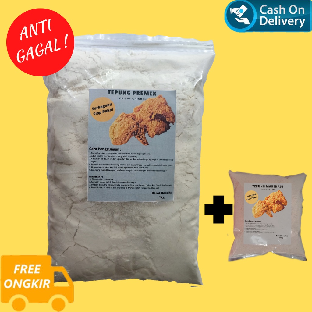 

Paket Tepung Bumbu Ayam Crispy 1kg + Marinasi Anti Gagal Serbaguna Tinggal Pakai