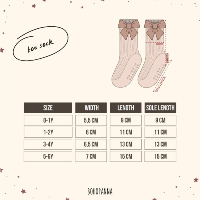 BOHOPANNA X THEOVERTEE SOCKS / BOW SOCK MURAH KAOS KAKI ANAK LAKI LAKI PEREMPUAN UNISEX BOHO PANNA