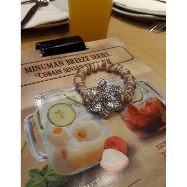 gelang batu imitasi emas putih kendari import