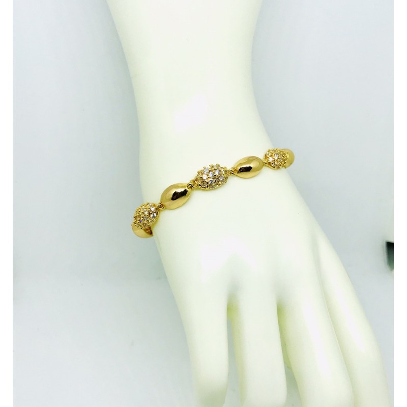 gelang tangan wanita //gelang oval //perhiasan // gelang //lapis emas