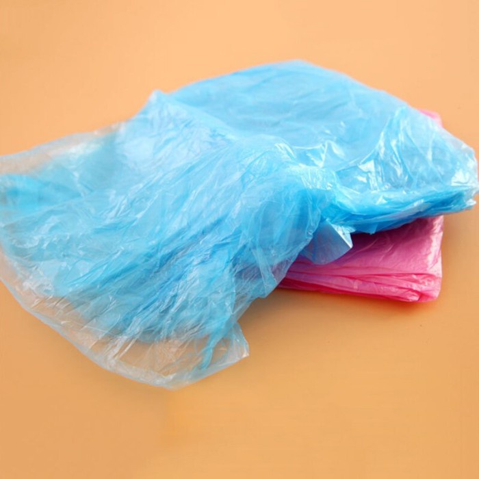 Jas Hujan Sekali Pakai Plastik Plastic Ponco Disposable Raincoat Baju / Jas Hujan Plastik Sekali Pakai Transparan Tipis