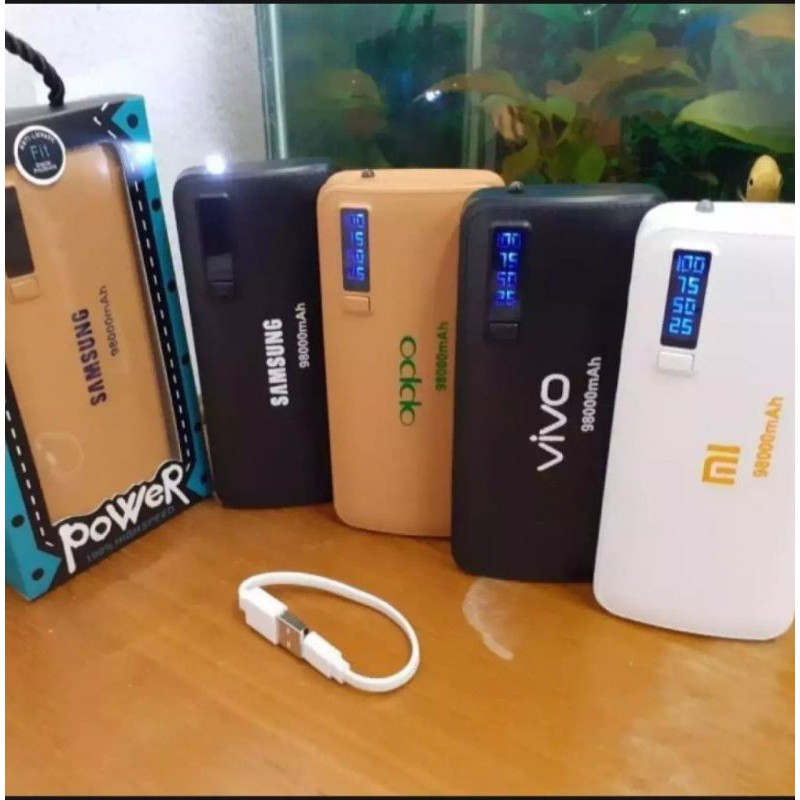 power bank 98000 mAh dengan Led indicator dan Led light