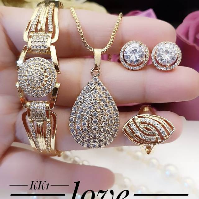 Xuping set perhiasan lapis emas 24k 0953g