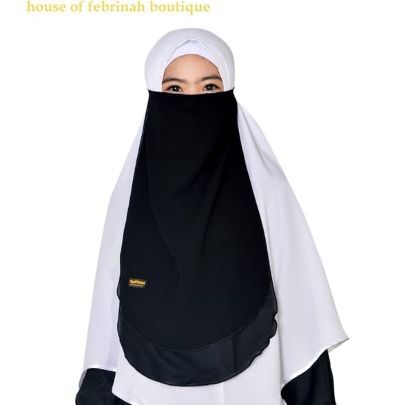 cadar tali 2 layer sifon silky febrinah niqab