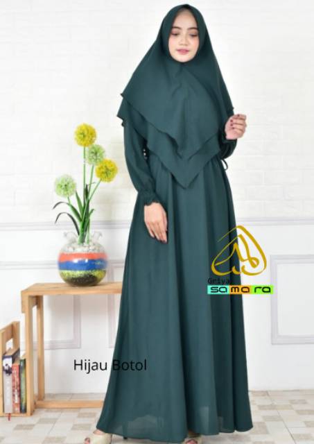 GAMIS SYARI SAKINAH 1 SET KHIMAR || SAMARA