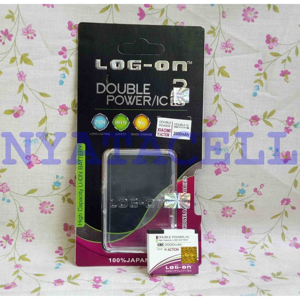 Baterai Log on Xiaomi Yi Action Camera Batre/Original/Double Power