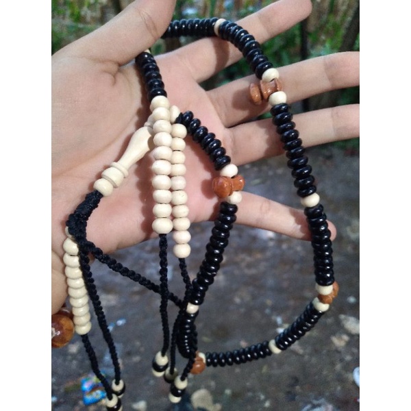 tasbih tijani batok kelapa hitam super vs kopi
