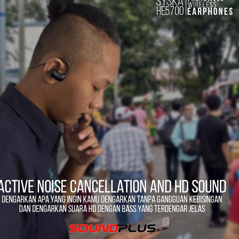 Bagus Dipakai.. Soundplus - Syska HE5700 / Earphone Bluetooth Murah / Neckband Wireless Sport BT4.2