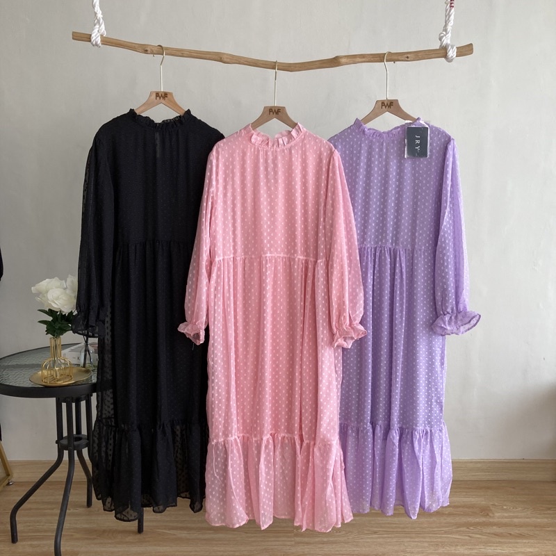 Maxi Dress Rubiah Dotti Tulle Dress / Dress Gamis Wanita Import