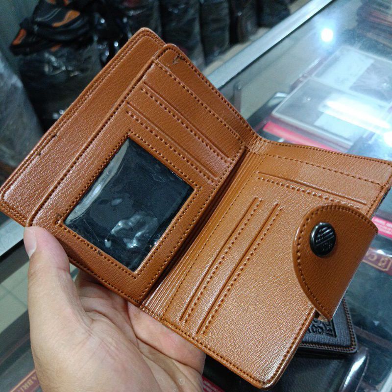 Dompet Lipat Pria Tanggung Kancing 156 || Dompet Pria Wanita Kulit Dallas