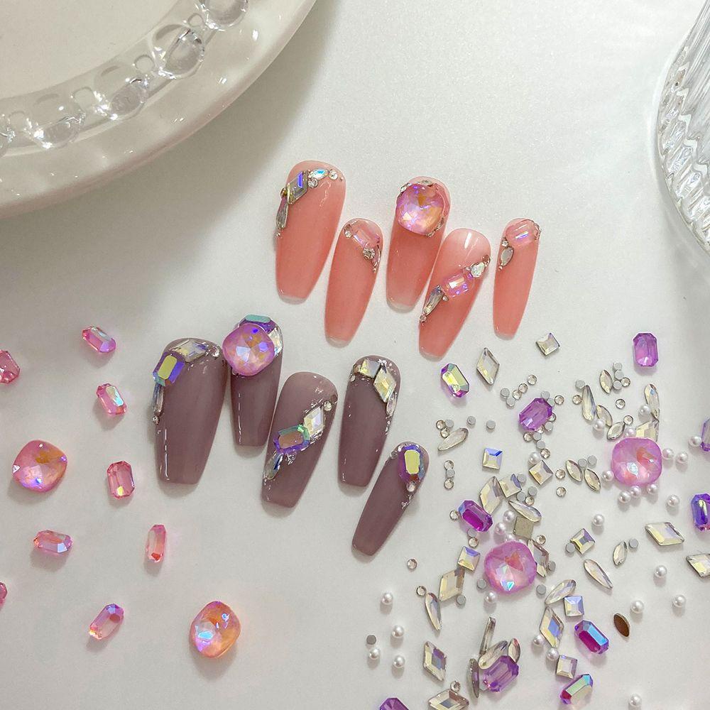 Mxbeauty Nail Art Rhinestones Fashion Sparkling Irregular Shaped Nail Ornament Ukuran Campur Perhiasan Kuku 3D