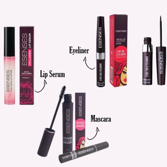 LIP SERUM /MASCARA/ EYELINER  ESENSES ORIGINAL