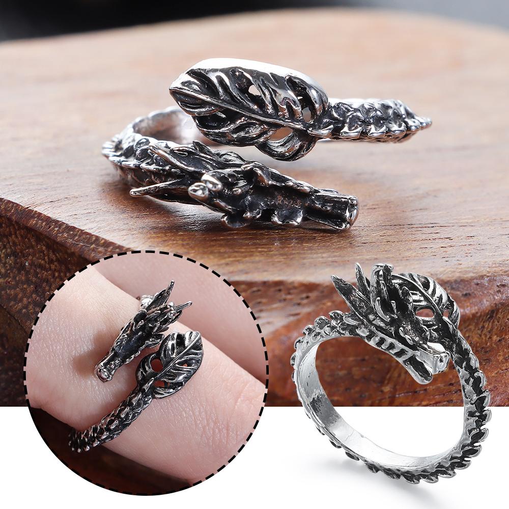 Lily Naga Cincin Mendominasi Pria Biker Rock Gothic Unisex Adjustable Vintage