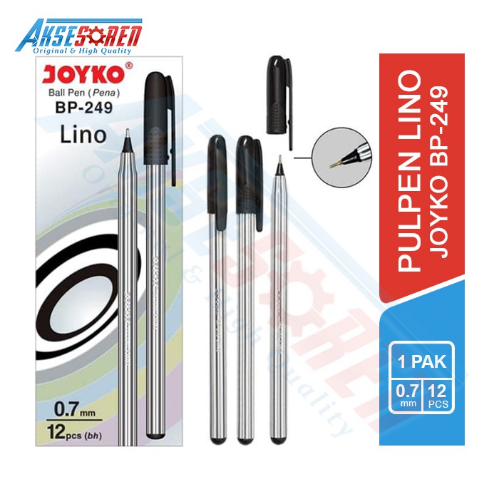 

Pulpen Lino Joyko [BP-249/12 pcs] / Ballpoint Pena Pen Tinta Warna Hitam Polkadot [1 Pack]