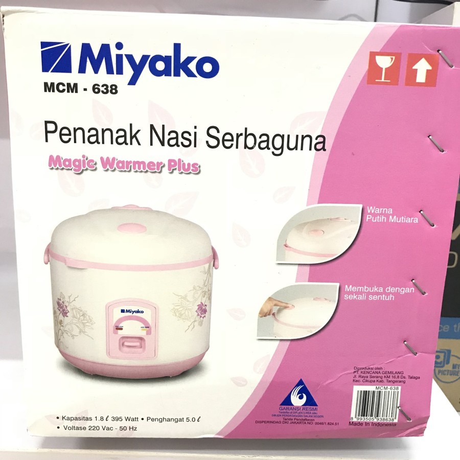 MIYAKO Magic Com 1.8 Liter / Rice Cooker 3in1 MCM 638 - Garansi Resmi 1 Tahun