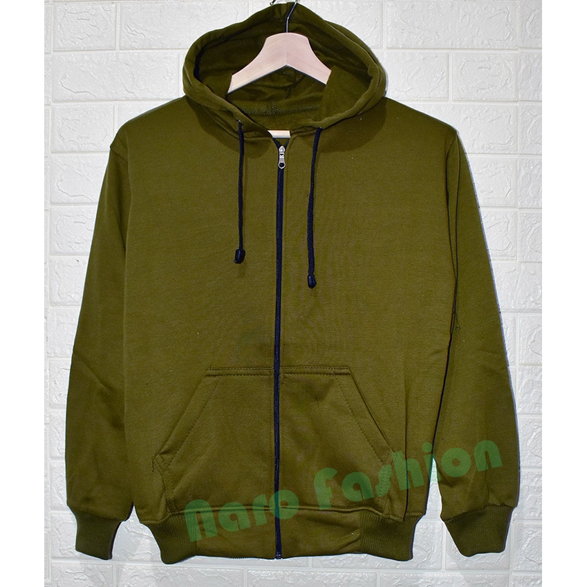 Jaket Pria Dan Wanita / Jaket Ziper Polos Murah / Jaket Sweater Hoodie Zipper Polos Bahan Fleece / Switer Hoodie Zipper Sleting Polos Bahan Fleece / Jaket Polos Army Hoodie Zipper UNISEX (Resleting)