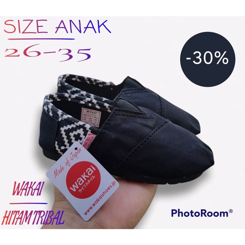 Slip on Wk anak Tribal Hitam