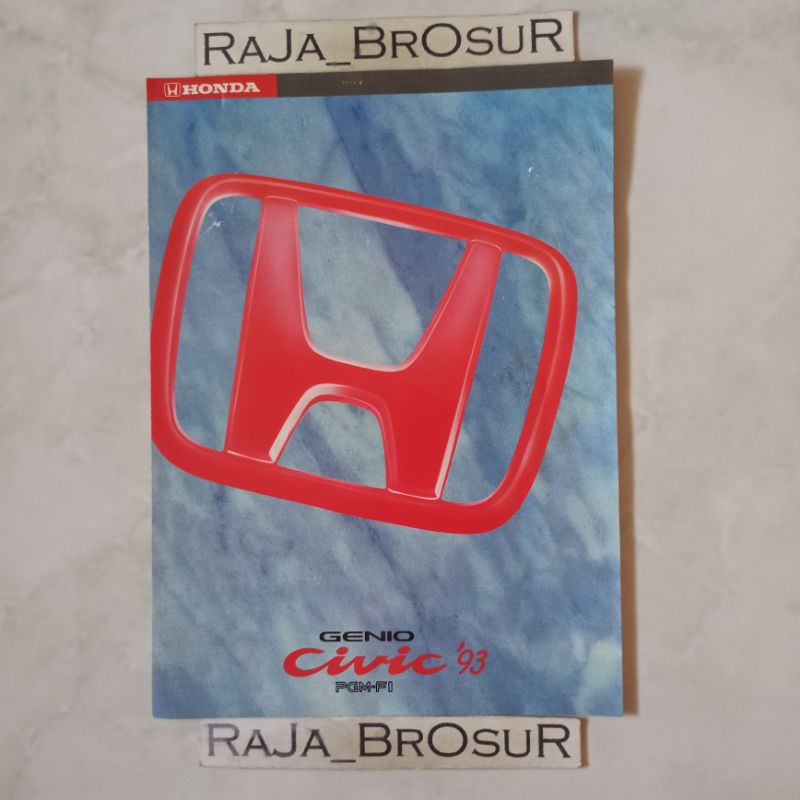 Poster brosur katalog leaflet jadul lawas Honda Civic Genio Estilo/Civic Gentilo PGM FI 1993