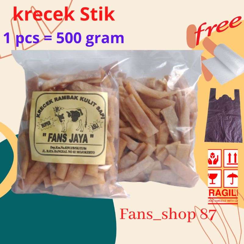 KRECEK RAMBAK KULIT SAPI STIK. KRUPUK RAMBAK KULIT SAPI 500GRAM/1/2KG