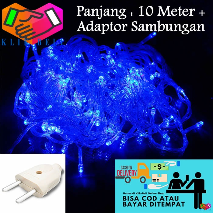 Lampu Hias Tumblr LED 10 Meter Colorful Warna Warni Tumblr Natal Anggur Bola Bulat Bintang + Free Colokan Sambungan Kabel