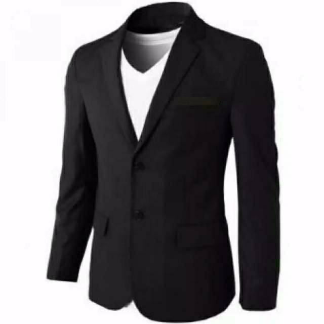 Jas Formal / Blazer Pria Casual Hitam  / Jas Pengantin Pria / Blazer Atasan Pria