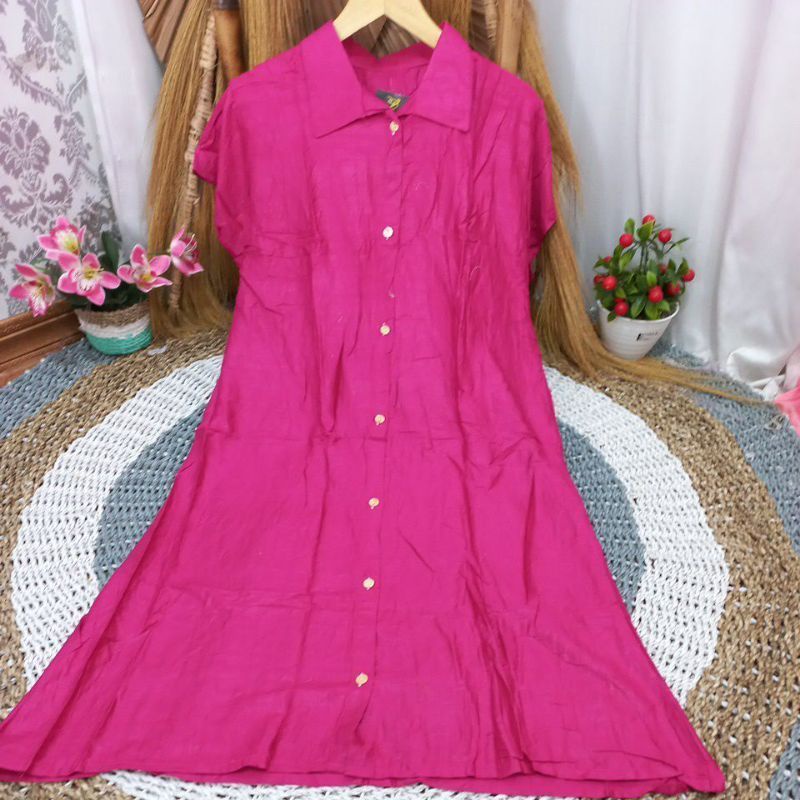 Daster Viral Polos full Kancing bahan rayon