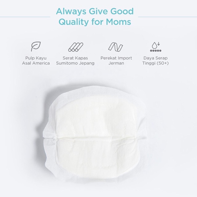 Mooimom Disposable Breast Pads 3D Penyerap ASI (30pcs)