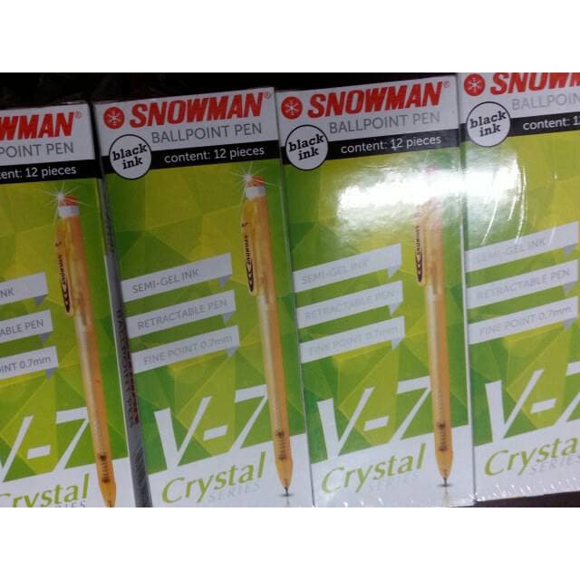 

Pulpen cetak cetek Snowman V7 crystal series