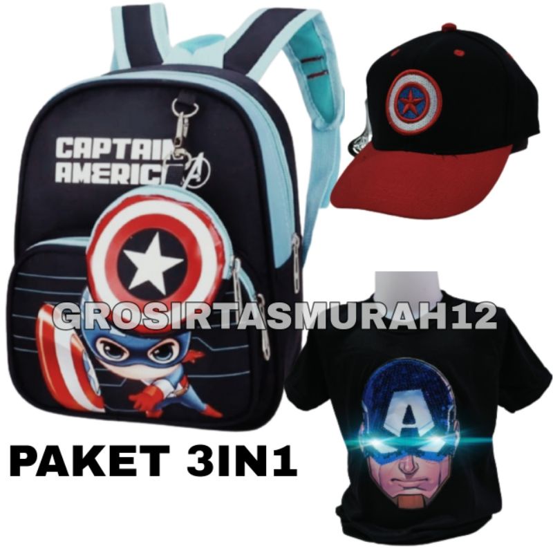 Tas sekolah anak laki laki / tas ransel anak Kaos LED Baju Anak Superhero