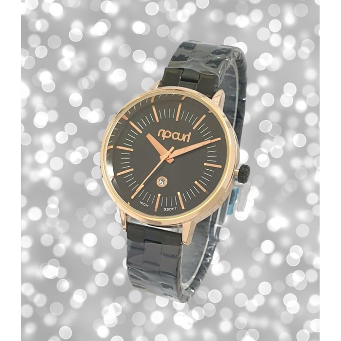 Original Ripcurl jam tangan cewek tanggal aktif tali rantai 3,2 cm Premium Kekinian