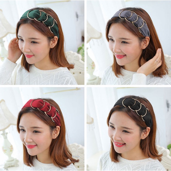 Bando Korea Perempuan Dewasa Motif Cincin Besar Aksesoris Rambut Cewe Fashion Wanita Bandana Lucu AK106