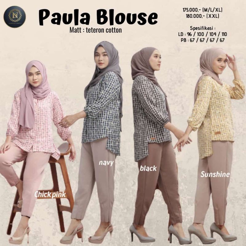 Bisa COD - Paula Blouse Original Nadheera Luxury / Atasan Blouse Busui Nadheera