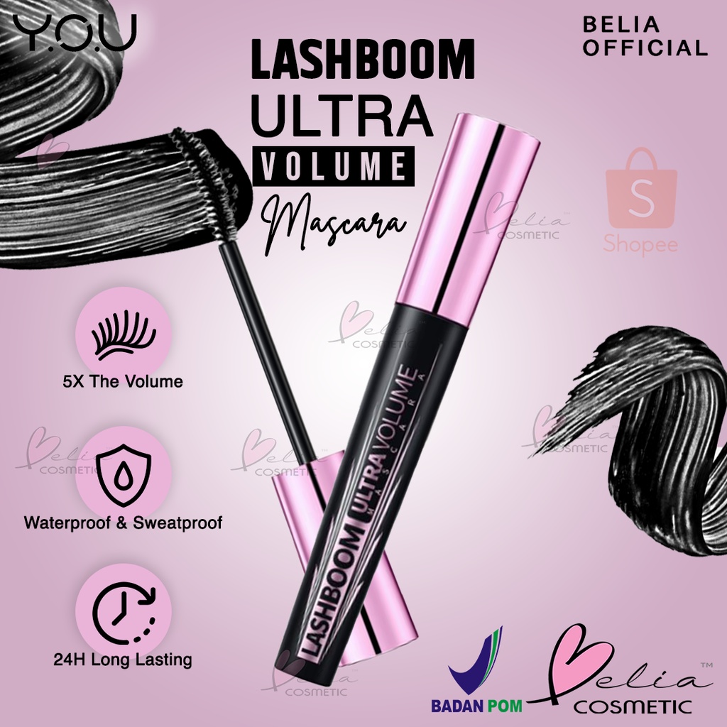 ❤ BELIA ❤ YOU Lashboom Ultra Volume Mascara | Lash Boom | Waterproof | Sweatproof | Smudgeproof | Y.O.U Makeups | BPOM
