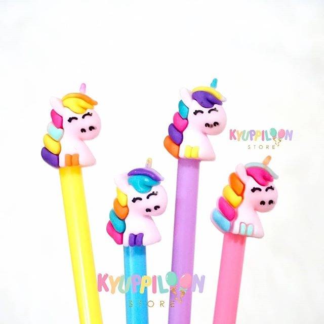 1 Lusin Gel Pen Unicorn 618 / Gel Pen Karakter / Gel Pen Unicorn / Gel  Pen Lucu / TERMURAH
