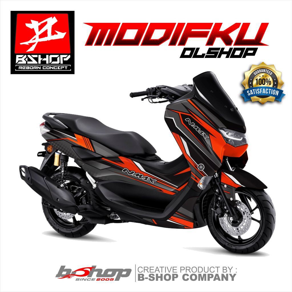 Stiker Decal Full Body Yamah Nmax  Motif Grapis Orange