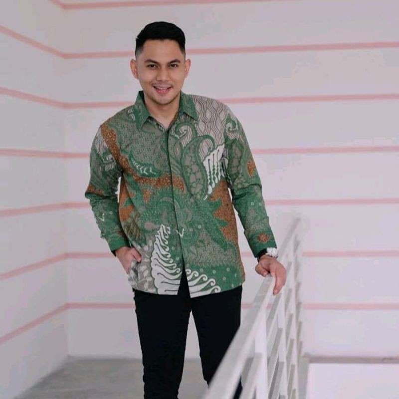 KEMEJA BATIK  PRIA LENGAN PANJANG A 113 KATUN HALUS