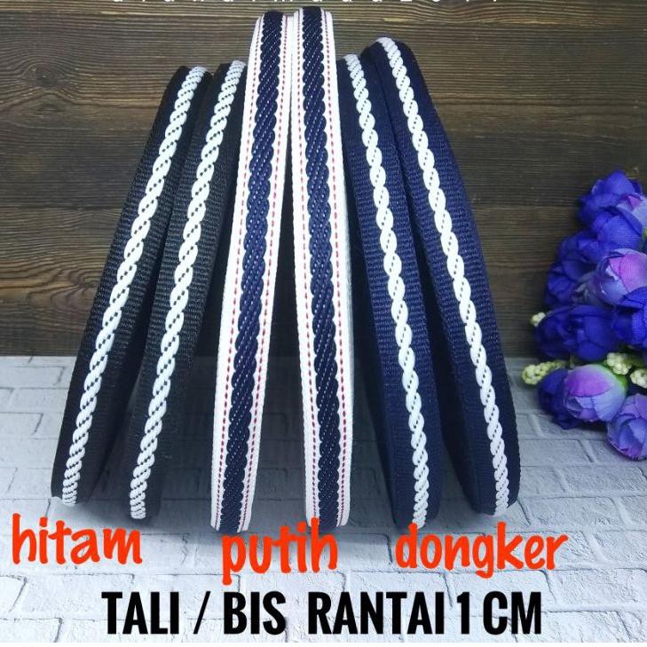 

【salebagus】 tali / pita / bis rantai dan garis 1 cm/ rol