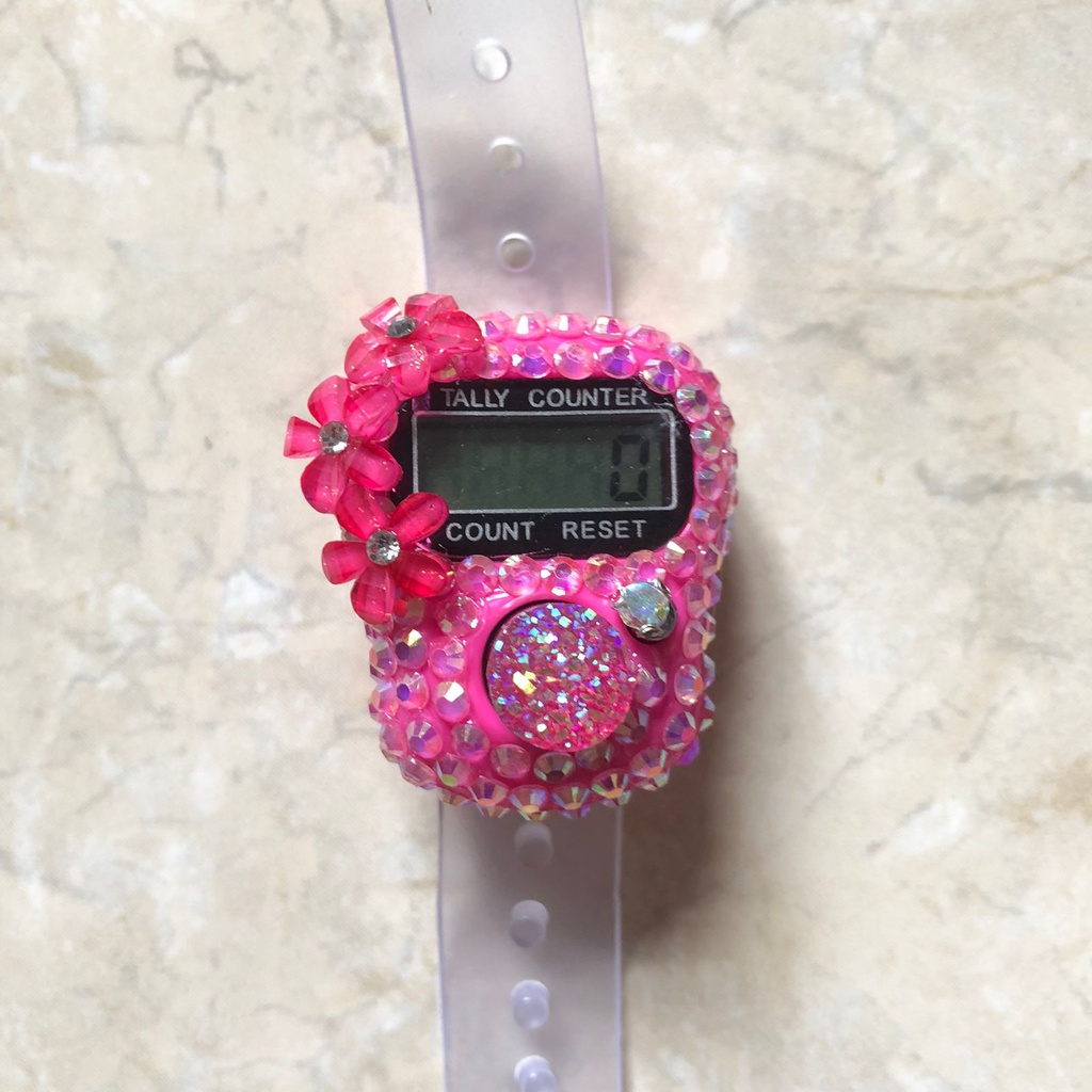 Tasbih Blink Premium Tasbih Digital Hias Manik Henna Tasbih Digital LCD &amp; Tasbeh LED ALARM Tasbih Mutiara Counter Zikir Ibadah Muslim
