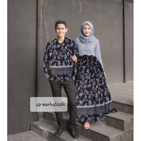 ready dua warna baju couple kapel cople kemeja hem kebaya modern batik gamis busana muslim