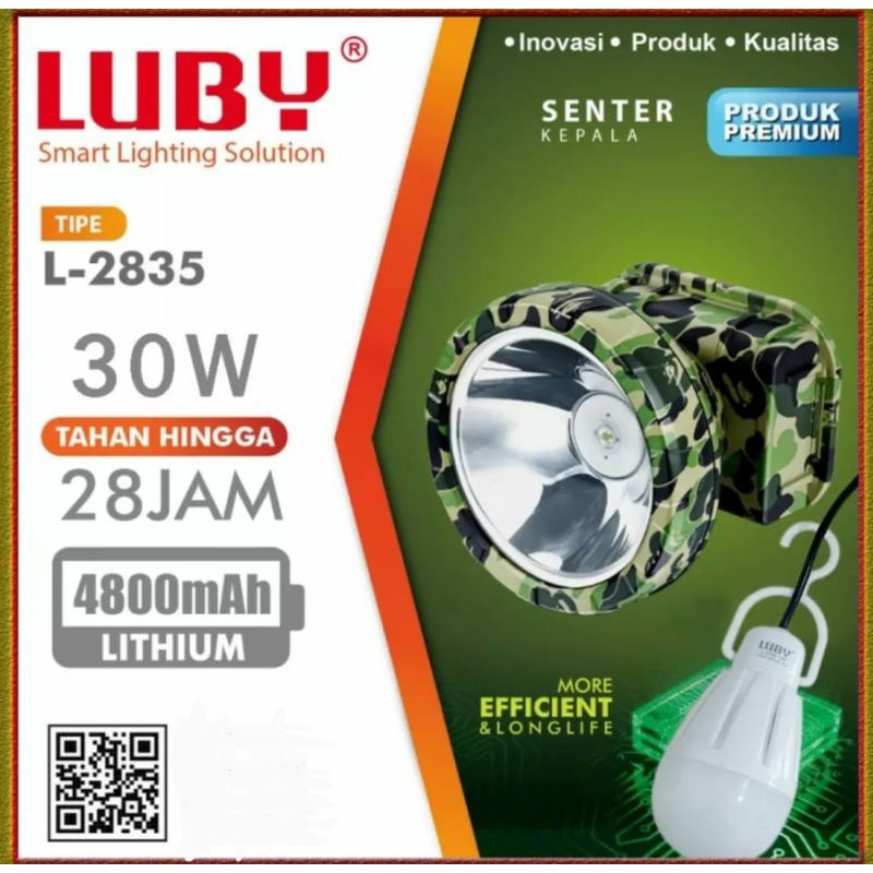 Senter Kepala Luby 2835 Army 30 Watt / Headlight Luby L 2835