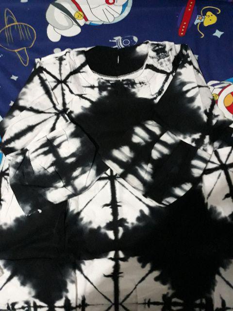 Shibori Top Lonceng Blouse Sibori Biru Hitam Jumput Atasan Baju Ootd Batik