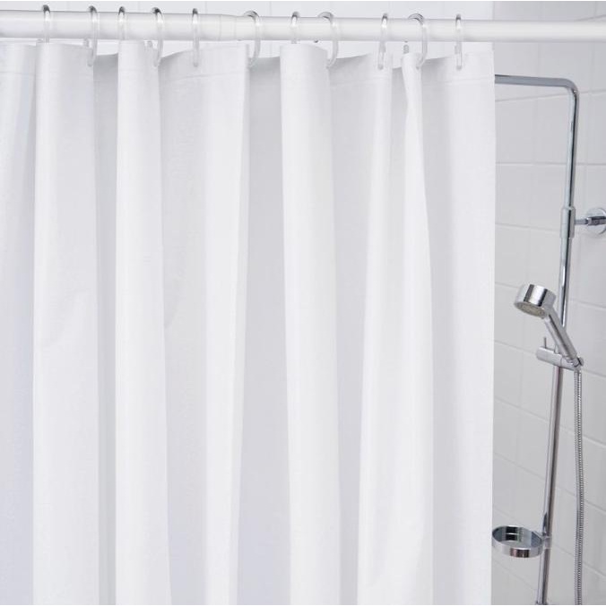 Best Product Tirai Kamar Mandi Peva Anti Air Shower Curtain Putih Ikea/ TIANG KAMAR MADI PERLENGKAPA