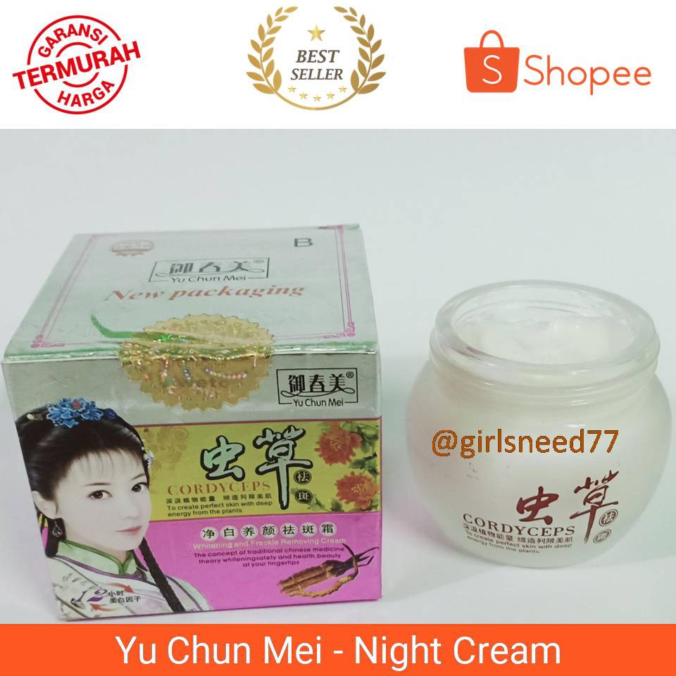 YuChunMei Cordyceps Paket Krim Siang Malam Serum Wajah Original Taiwan Day Night Cream Serum