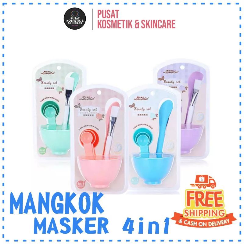 MANGKOK MASKER SET 4in1 (MANGKOK KUAS SPATULA SENDOK)