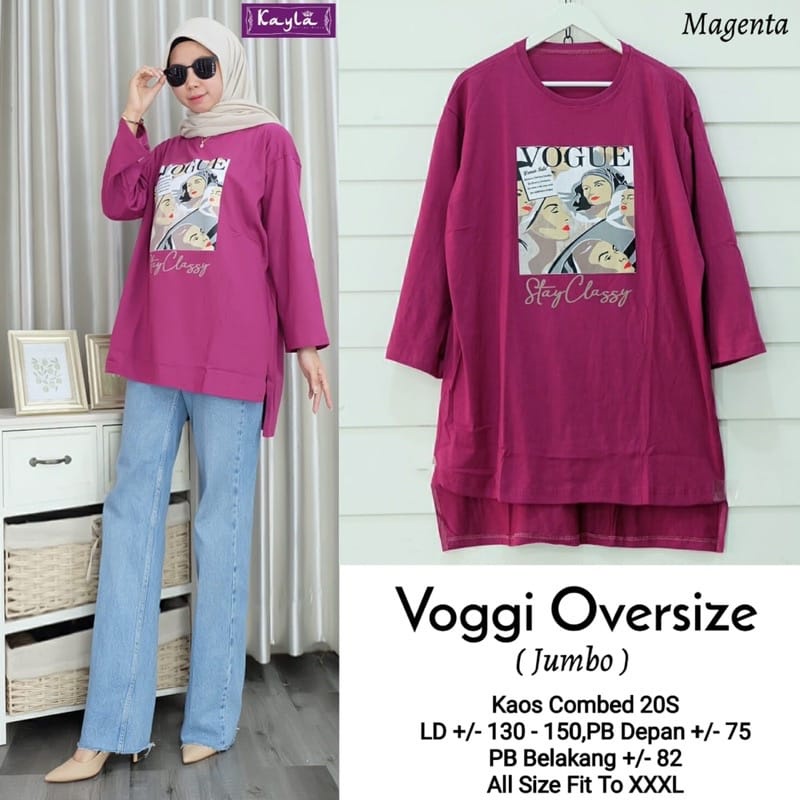 Atasan Wanita Terbaru Voggi Blouse Wanita Oversize Baju Cewek Kekinian Kaos Remaja Perempuan Matt Combed 20s