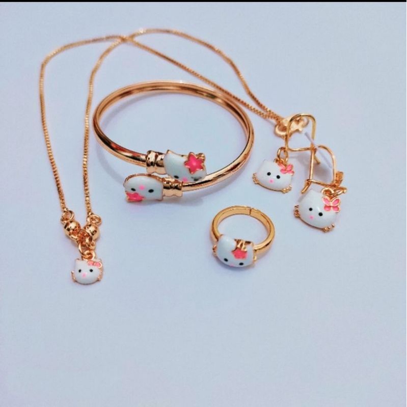 Set perhiasan hello kitty aksesoris fashion anak