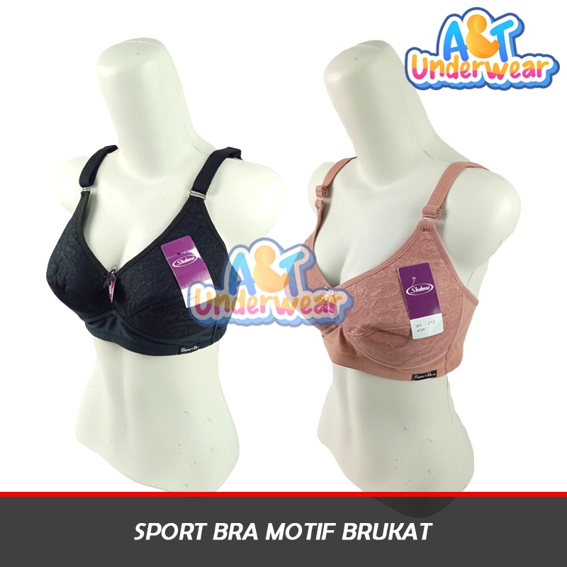 AT361-Bra Sport Motif Brukat/Bra Wanita Sport/BH Wanita Dewasa